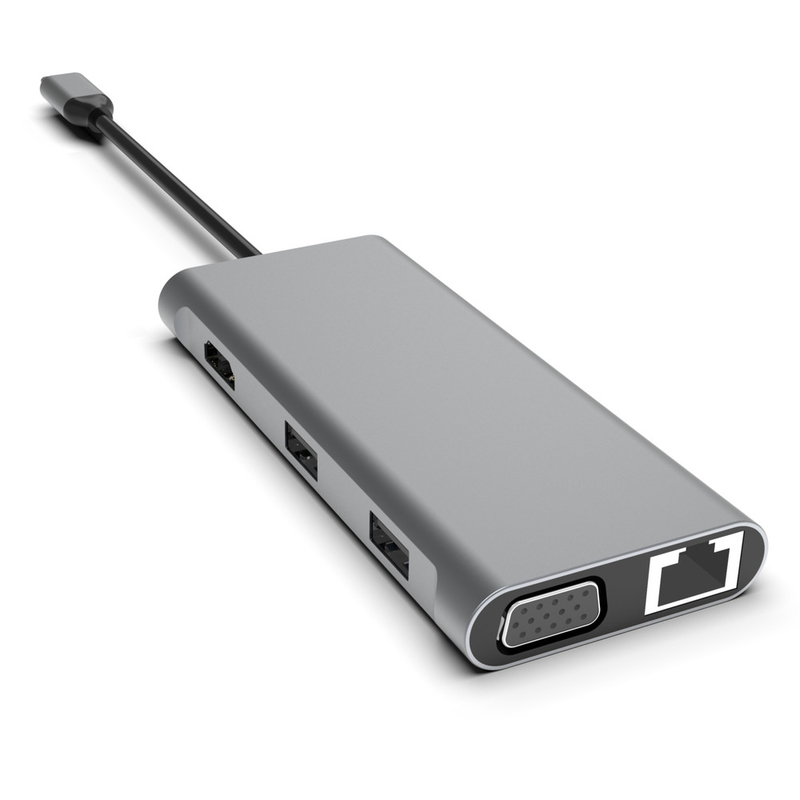 Hub USB-C 11 en 1 avec double HDMI USB 3.0 Ethernet 3.5 mm Audio pour ordinateur portable Macbook