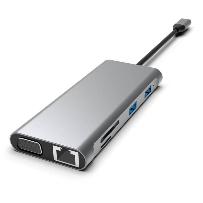 Hub USB-C 11 en 1 avec double HDMI USB 3.0 Ethernet 3.5 mm Audio pour ordinateur portable Macbook
