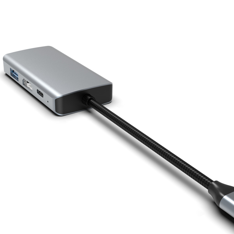 Mini 4 en 1 adaptateur USB C type C Hub avec charge USB 3.0 HDMI VGA USB-C PD