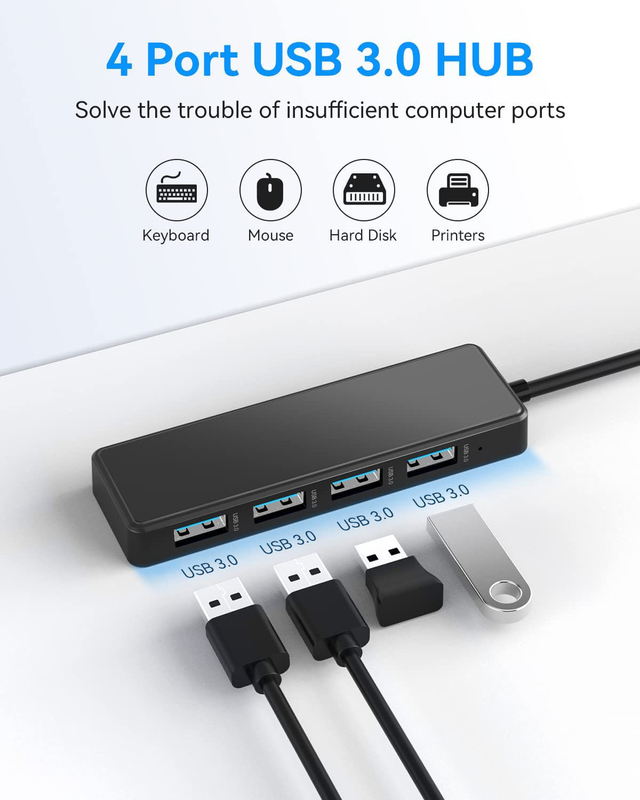 Hub USB 3.0 Hdmi USB 3.0/2.0 Adaptateur de type C avec vitesse de transfert de données de 10 Gbps 1080P