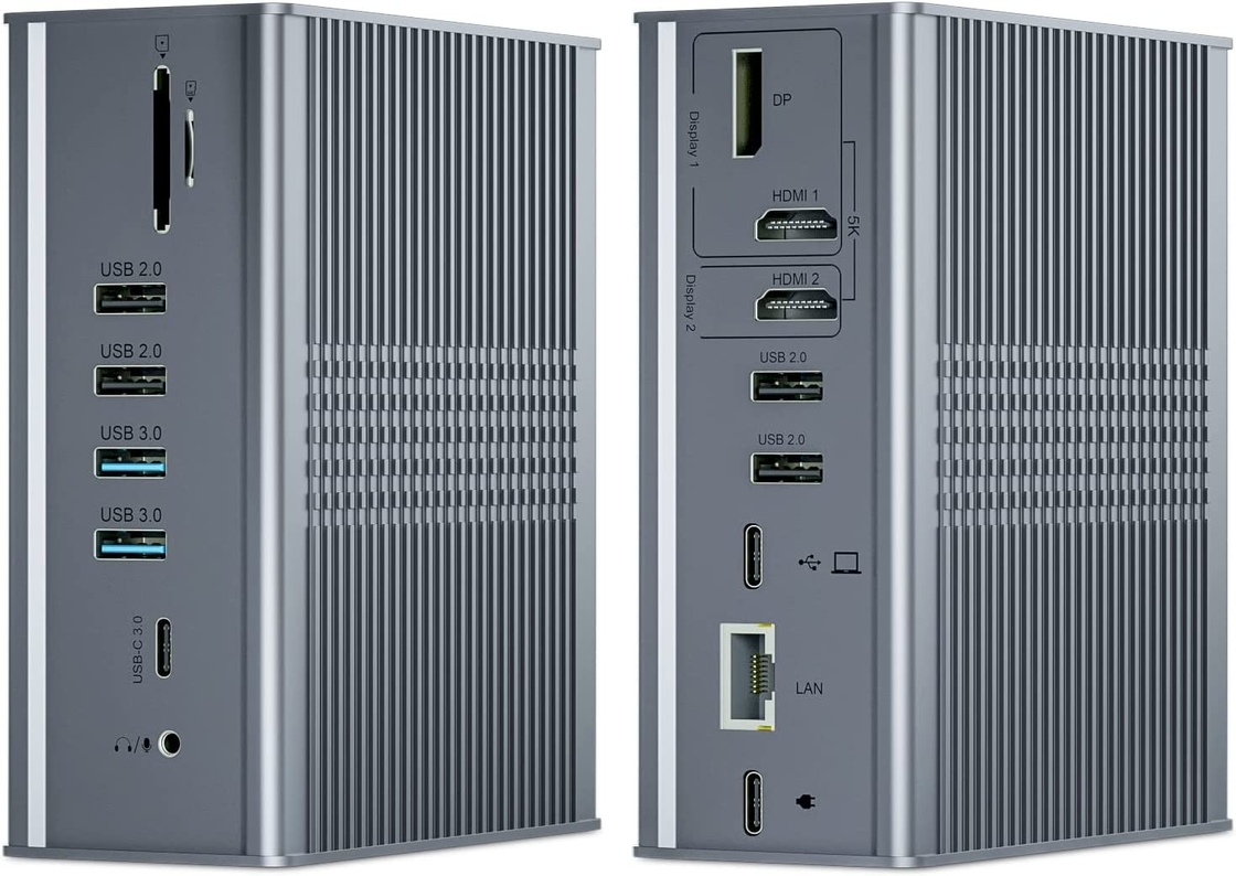 16 ports Displaylink USB C Hub double 4k 60hz 10Gbps Station d'accueil de bureau USB