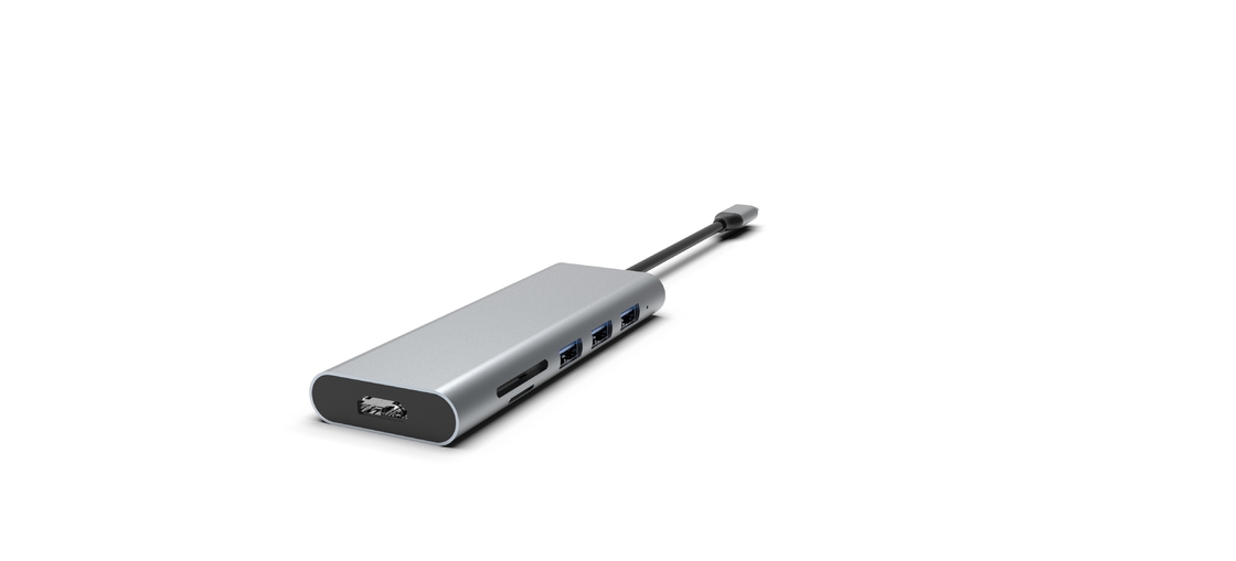 Adaptateur USB C de type C Multiport Adaptateur Hub avec Ethernet 4K HDMI 3 ports USB 3.0 100W PD Compatible