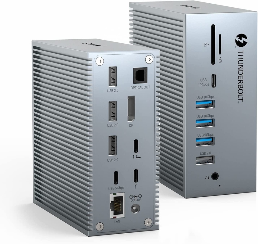 USB C Dock Hdmi 4k 60hz 16 en 1 Station d'accueil Plug and play Commodité Couleur argentée