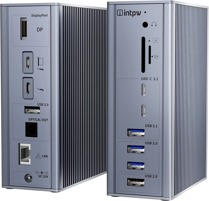 Station d'accueil USB C Thunderbolt 4 HDMI 8K 60Hz USB4 40Gbps 20 Port multi type C PD Rj45 HUB USB C 3.2 Génération 2