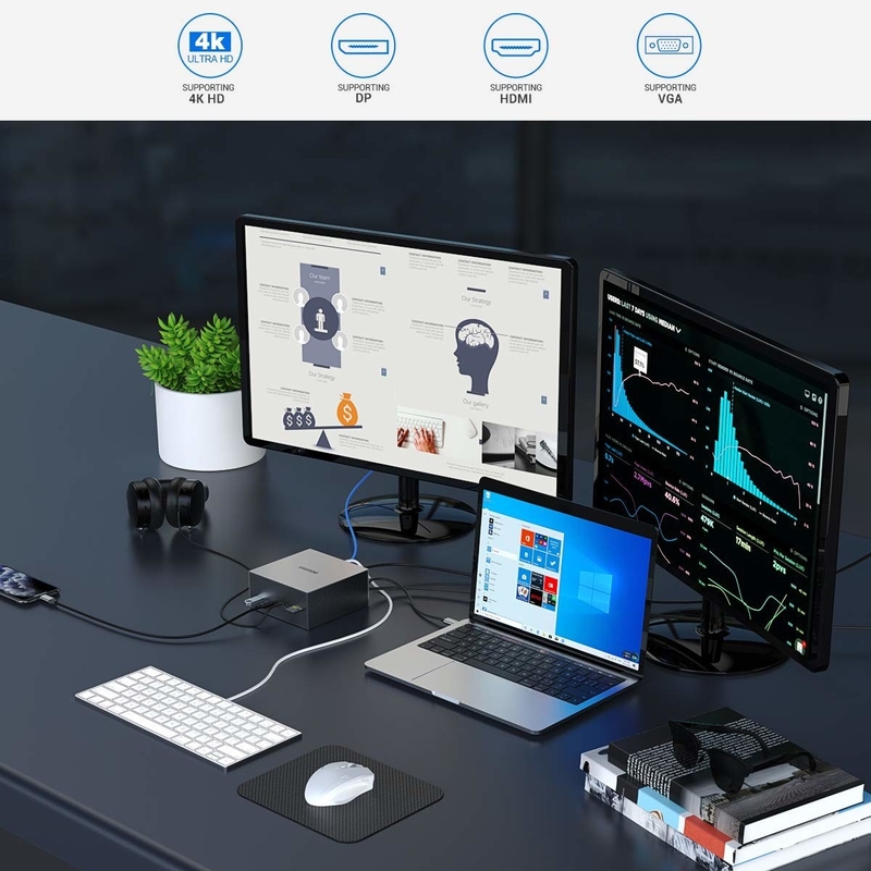 16 en 1 USB C Hub Type-C à PD HDMI USB3.0 USB2.0 USB-C SD TF RJ45 Station d'accueil