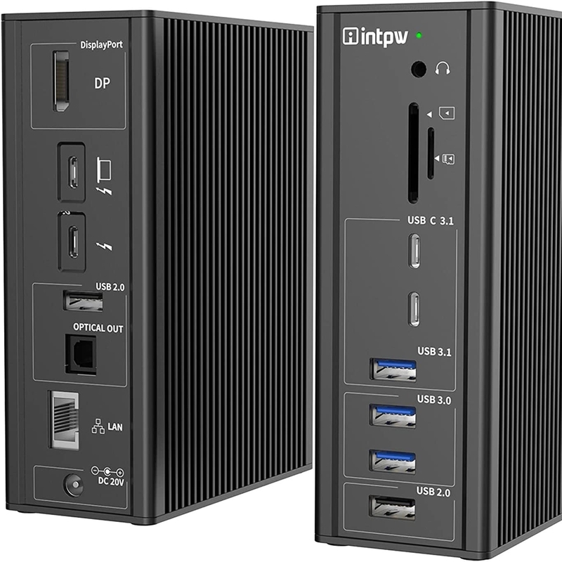 Thunderbolt 3 Adapter Hub Mac USB C Station d'accueil 10 Gbps Port Jack combo stéréo