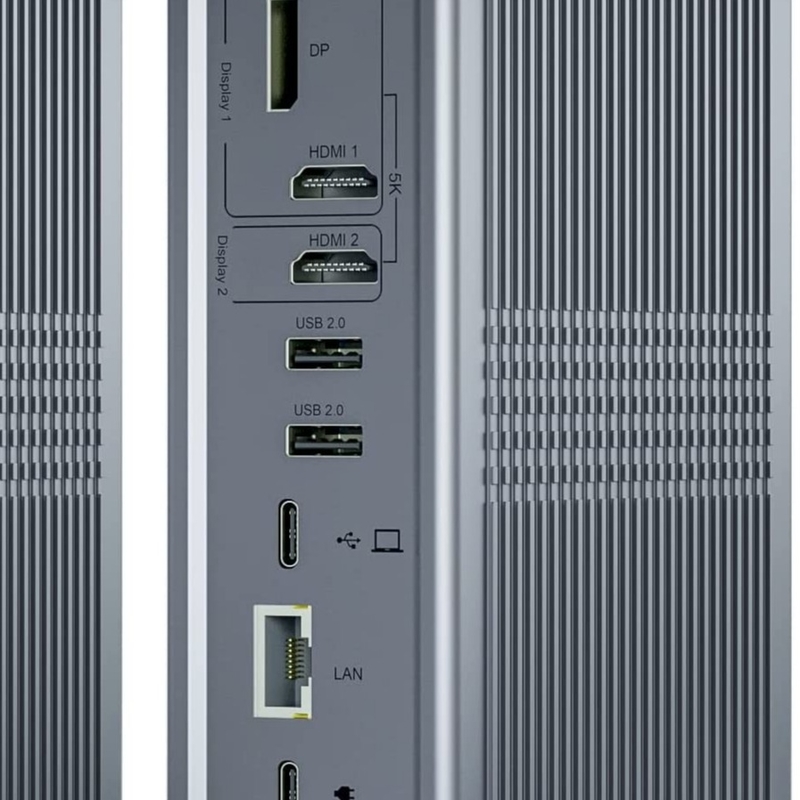 18 en 1 Thunderbolt USB C Station d'accueil Multi USB Hub Affichage 4K HDMI