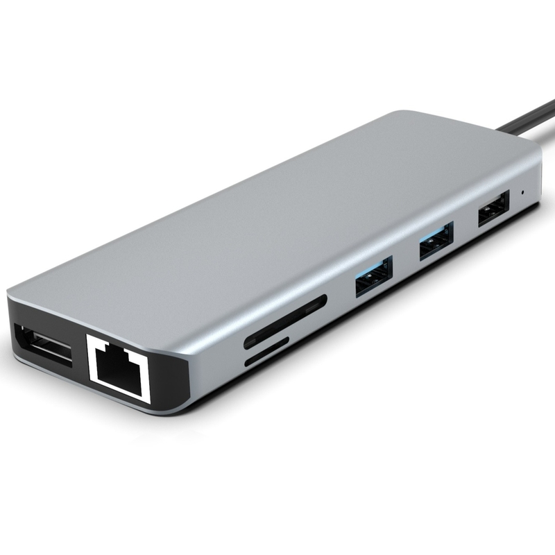 Hub USB-C 11 en 1 pour MacBook Pro avec lecteur de carte SD/TF USB 3.0