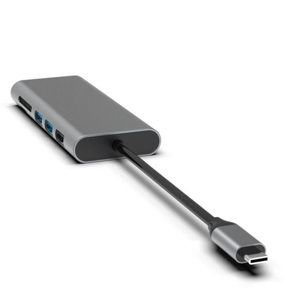 Hub USB-C 10 en 1 argenté avec prise audio HDMI USB 3.0 Ethernet 3,5 mm pour PC et ordinateur portable