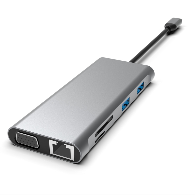 12 en 1 USB C Hub Station d'accueil à triple affichage Double HDMI VGA USB C & A Porte de données