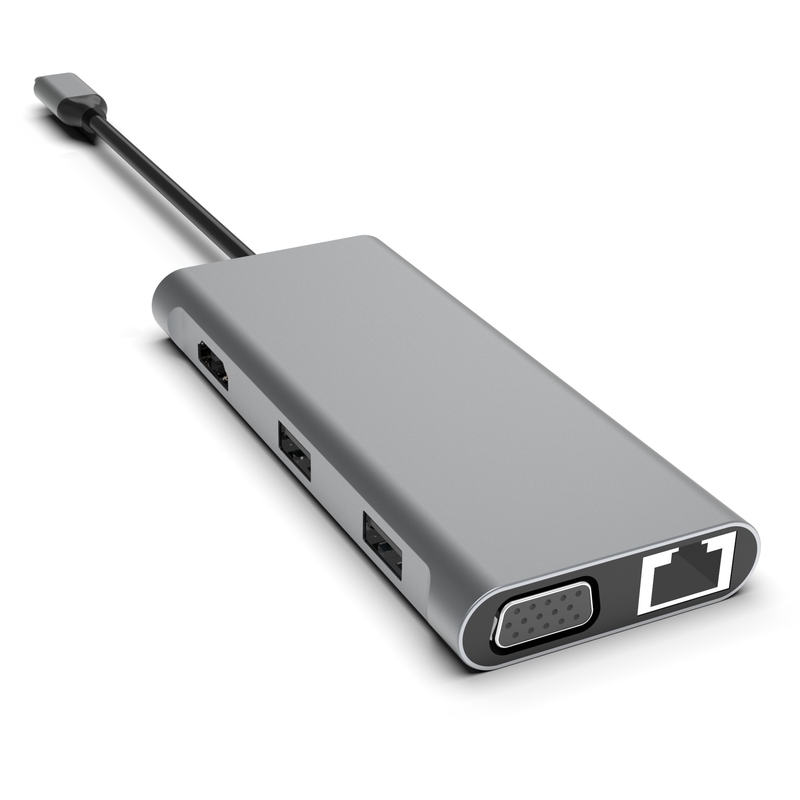 12 en 1 USB C Hub Station d'accueil à triple affichage Double HDMI VGA USB C & A Porte de données