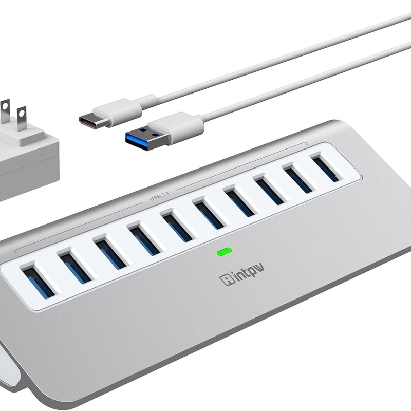 7-en-1 USB-A Hub avec DC JACKI USB 3.0 Type A 10Gbps Pour ordinateur portable et PC