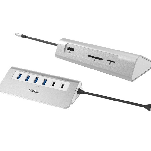 Station d'accueil USB C HUB 9 en 1 avec lecteur de carte USB 3.0 HDMI pour ordinateurs portables