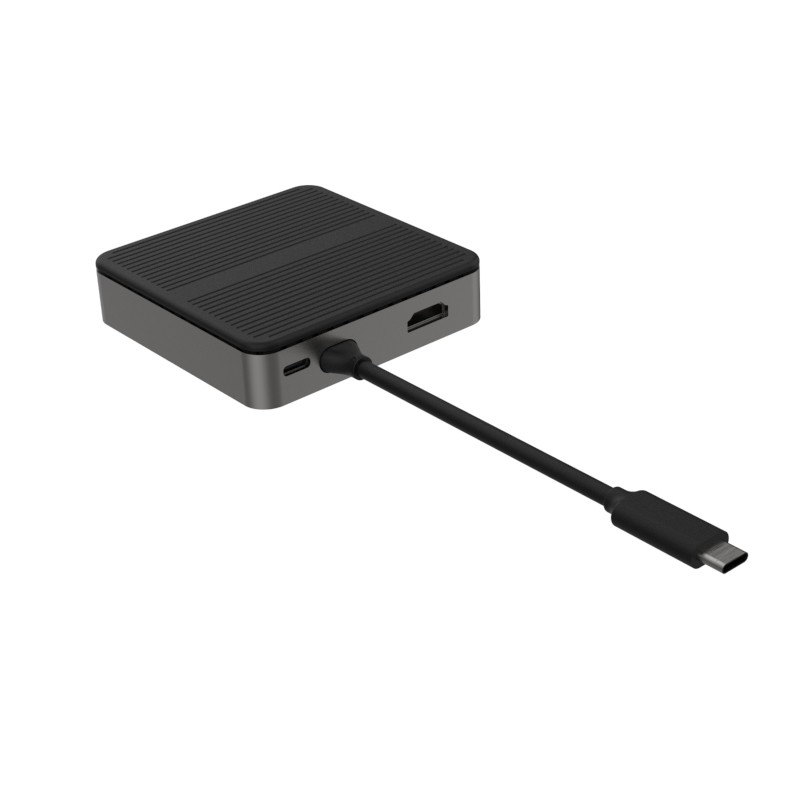 Square 6 en 1 Dual HD 4K Type C Docks avec RJ45 PD 100W SD TF 3xUSB 3.0 Docking Hdmi Hub Usb C A