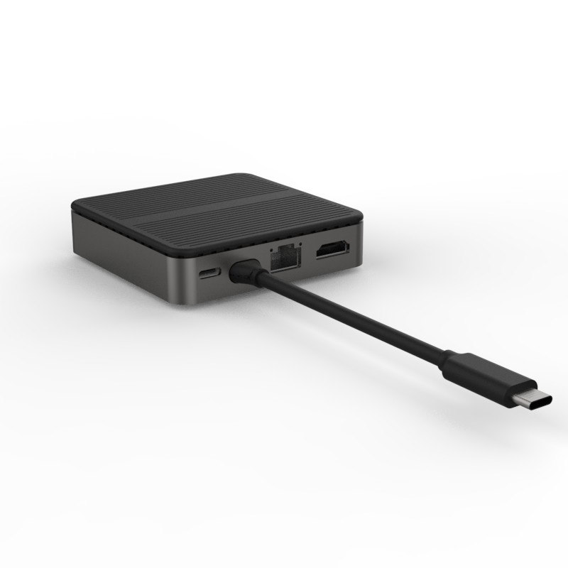 Type C Carré 9 en 1 USB C HUB HD 4K Type C Docks RJ45 PD 100W 3xUSB 3.0 Docking Sta