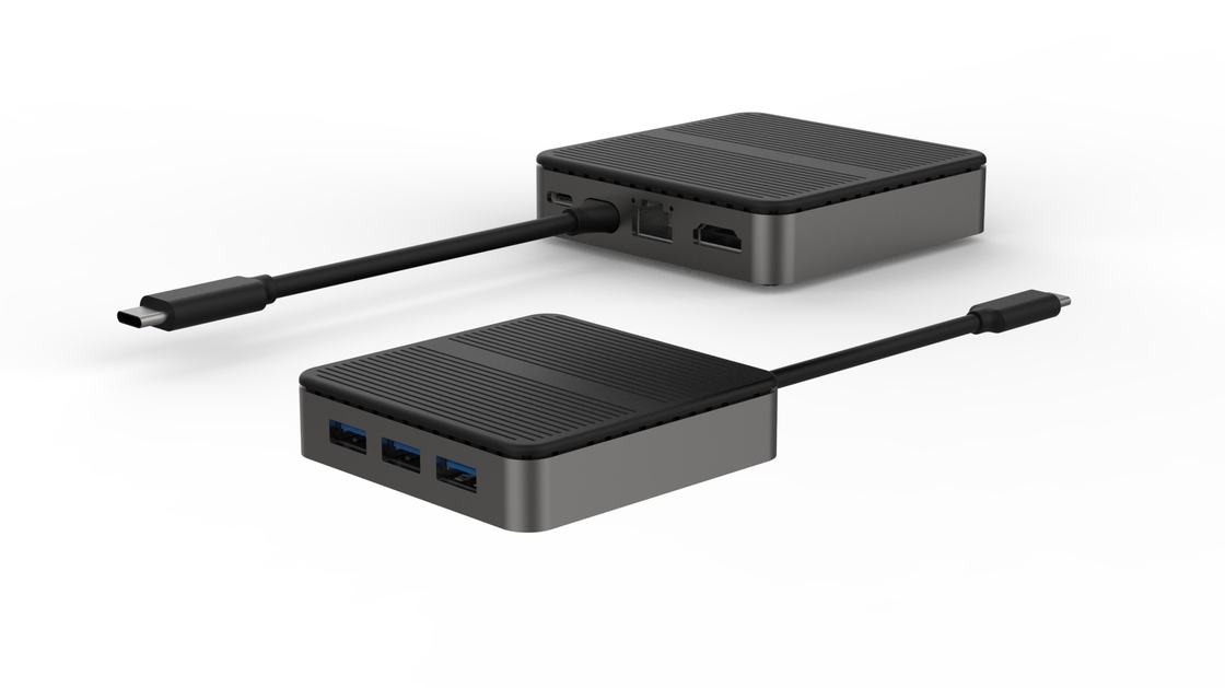 Type C Carré 9 en 1 USB C HUB HD 4K Type C Docks RJ45 PD 100W 3xUSB 3.0 Docking Sta