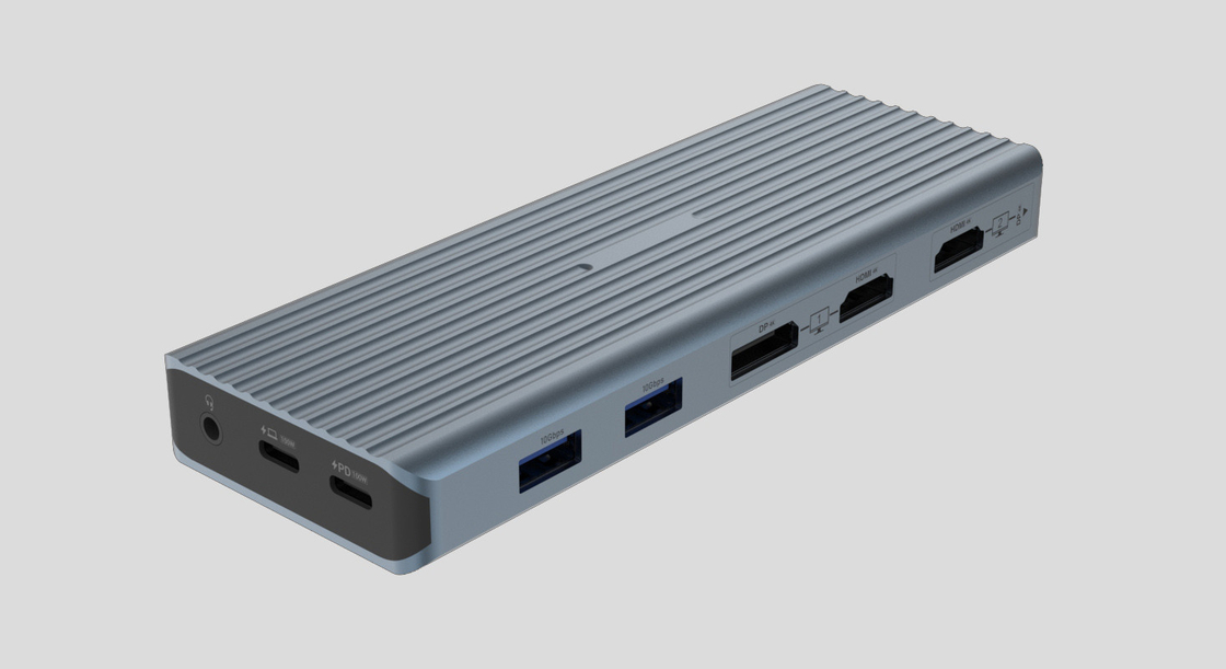 USB 3.1 de type C à 9 ports USB3.0 Hub avec Gigabit Ethernet RJ45 Adaptateur de port LAN Gris