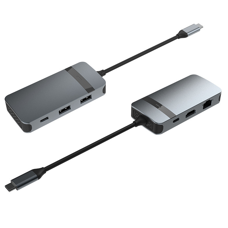 Adaptateur USB C Ethernet Hdmi PD Chargement USB-C Hub 6 en 1 Adaptateur de type C USB 3.0 2.0 PD Convertisseur