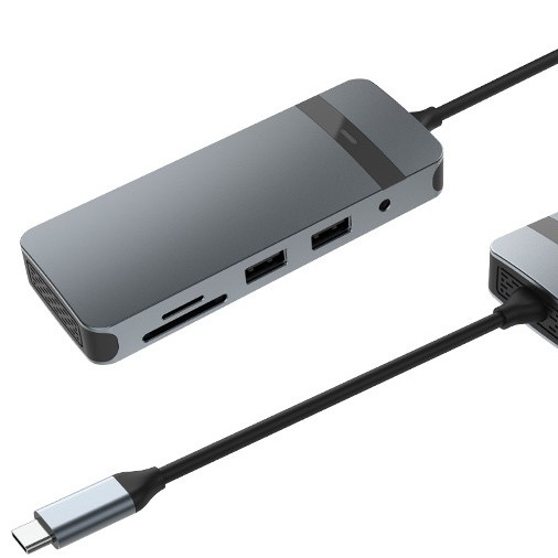 Station d'accueil 8 en 1 USB C Hub Plug and Play avec 4K HDMI RJ45 pour les ordinateurs portables Macbook