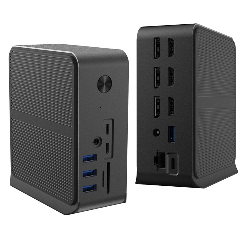 Station d'accueil USB C HUB 12 en 1 avec plusieurs ports USB C Adaptateur de moyeux USB USB de type C 4K RJ45 VGA