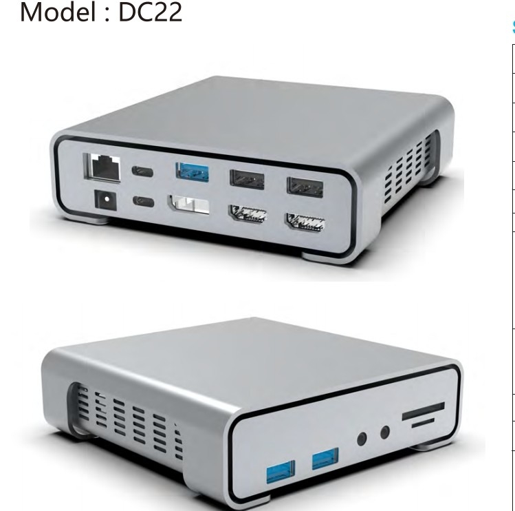 Hdmi 4K Station d'accueil de triple moniteur USB C avec port Ethernet Pour ordinateur portable Macbook Air