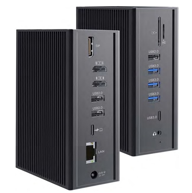 Thunderbolt 3 16 en 1 type-C double HDMI USB C station d'accueil vidéo 4K