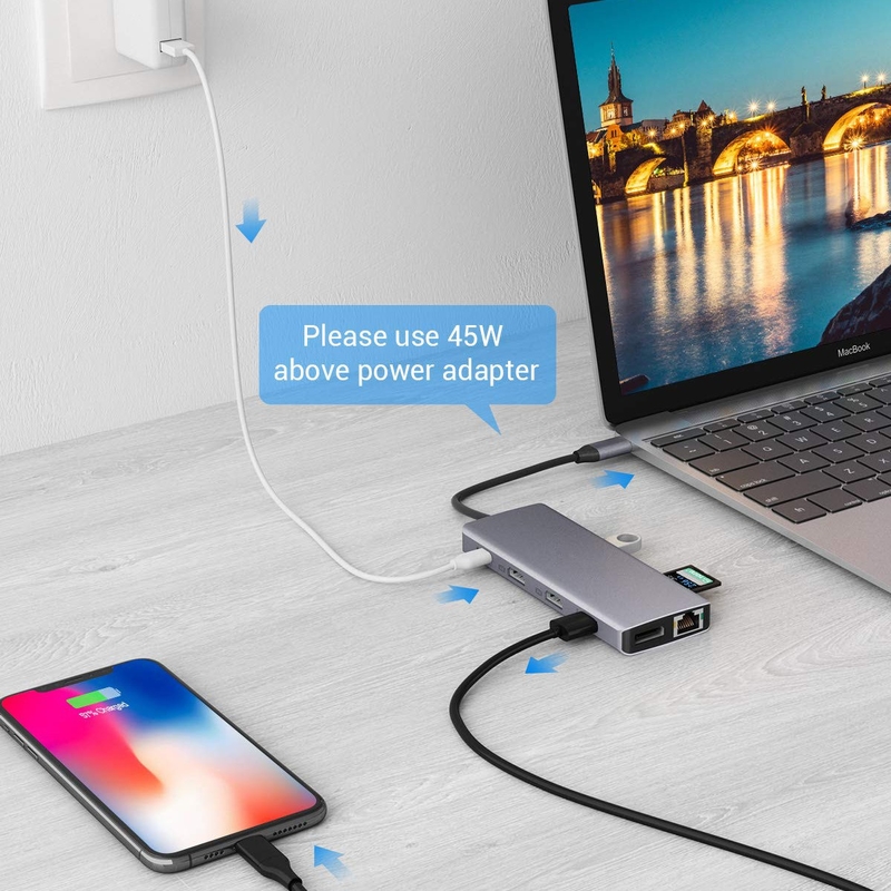 USB Hub HDMI USB de type C avec vitesse de transfert et alimentation électrique de 5 Gbps