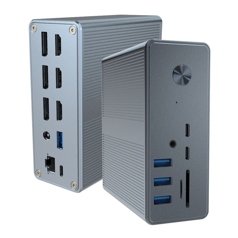 18 en 1 Thunderbolt 3 Station d'accueil à double moniteur HDMI Mac pour USB C Station d'accueil pour ordinateur portable universel