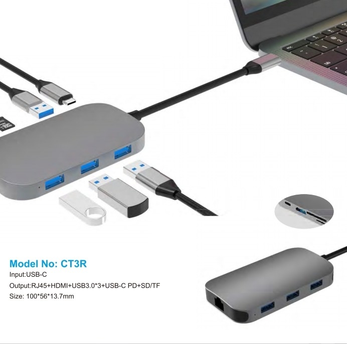 Adaptateur USB C Ethernet 10/100/1000 Mbps Compatible avec Windows/ MacOS/ Android/ Linux Jusqu'à une vitesse de transfert de données de 10 Gbps
