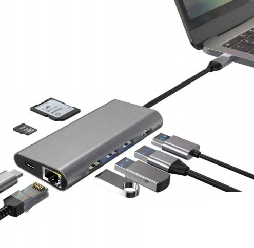 7 en 1 portable USB C HUB de station d'accueil avec affichage 4K HDMI RJ45 pour macbook