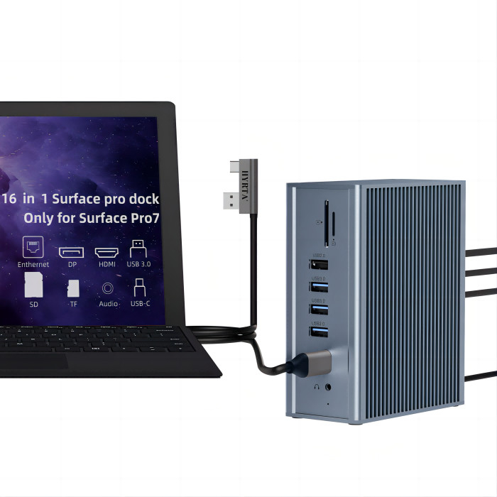 18 ports Thunderbolt Docking Station 2 HDMI Dock Hub Pour compatibilité d'affichage HDMI 8K / 4K