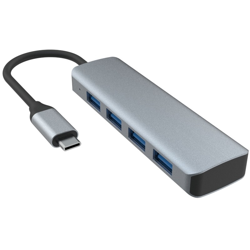 Port USB C à 4 Port USB 3.0 Hub Dock d'expansion USB Type-C à 4 USB 3.0 HUB Alliage d'aluminium 5G Transmission
