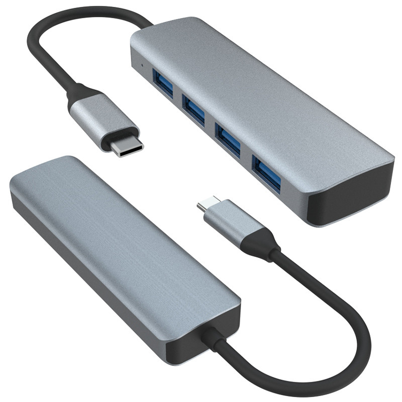 Port USB C à 4 Port USB 3.0 Hub Dock d'expansion USB Type-C à 4 USB 3.0 HUB Alliage d'aluminium 5G Transmission