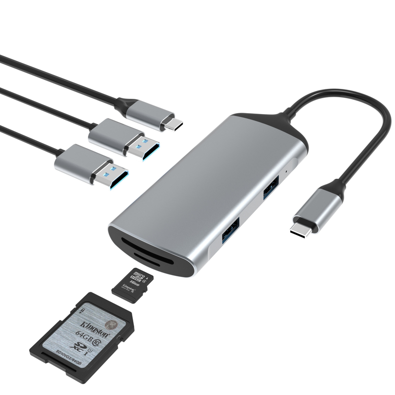 Lecteur de carte USB 3.0 à haute vitesse vers SD Adaptateur de carte micro SD Lecteur de carte mémoire iPhone 15