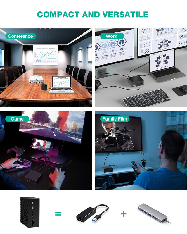 Station d'accueil DisplayLink Pour Macbook Pro Moniteurs doubles M1/M2 Windows 15 en 1 Portable USB C 3.0