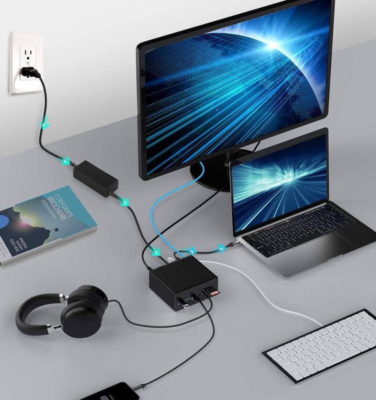Station d'accueil DisplayLink Pour Macbook Pro Moniteurs doubles M1/M2 Windows 15 en 1 Portable USB C 3.0