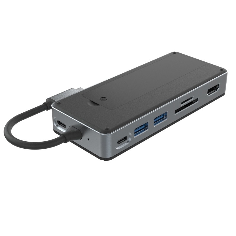 Station d'accueil USB-C 10 Gbps avec M.2 SSD 10 en 1 pour ordinateur portable Macbook