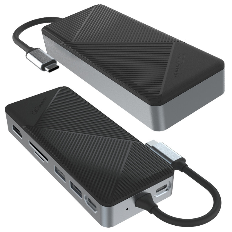 Station d'accueil USB C Displaylink avec lecteur SSD USB 3.2 Gen2 M.2 NVMe/SATA à 10 Gbps