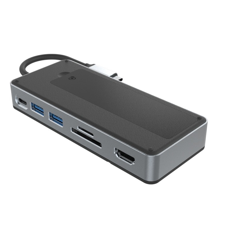 8-en-1 double hub de station d'accueil USB C Adapte le SSD M.2 NVMe/SATA avec diaplaylink et ventilateurs de refroidissement