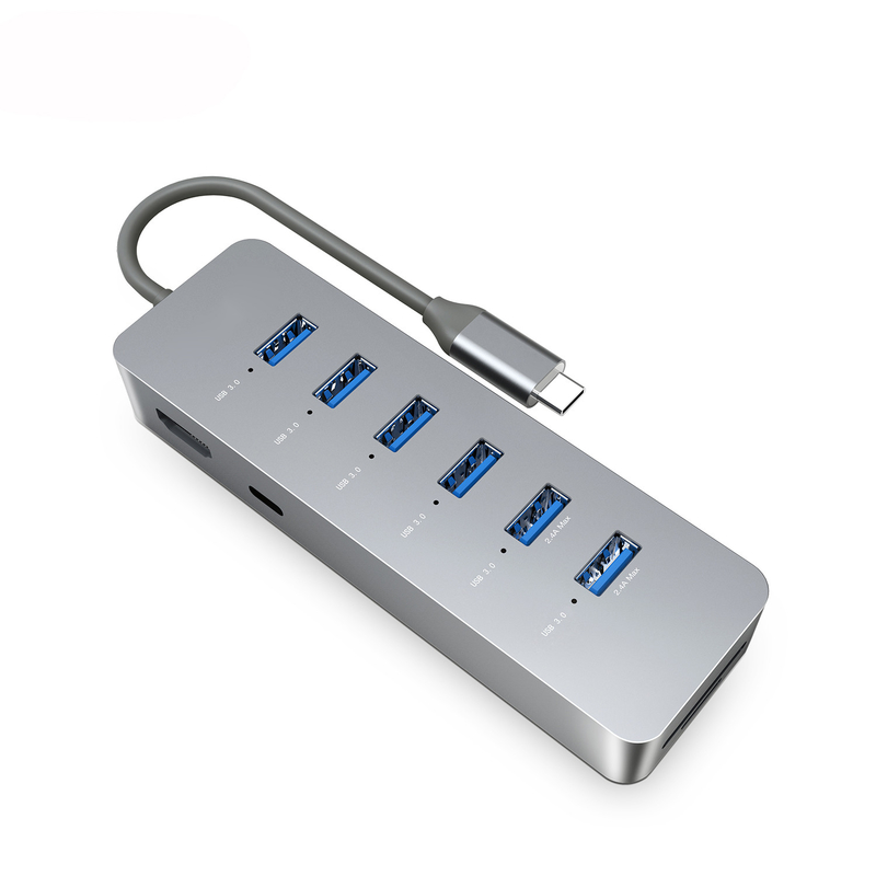 10 ports USB C Hub USB 3.0 Hub avec transfert de données à 5 Gbps câble étendu de 2 pieds