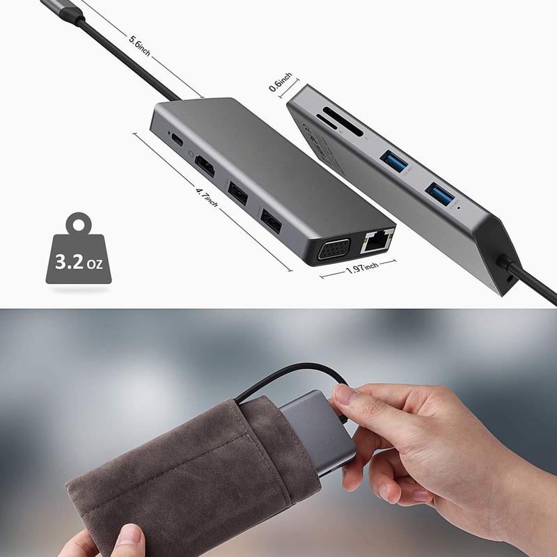 Adaptateur USB C Carte SD Carte TF Slots USB 3.0/2.0 Adaptateur de type C pour le transfert de données