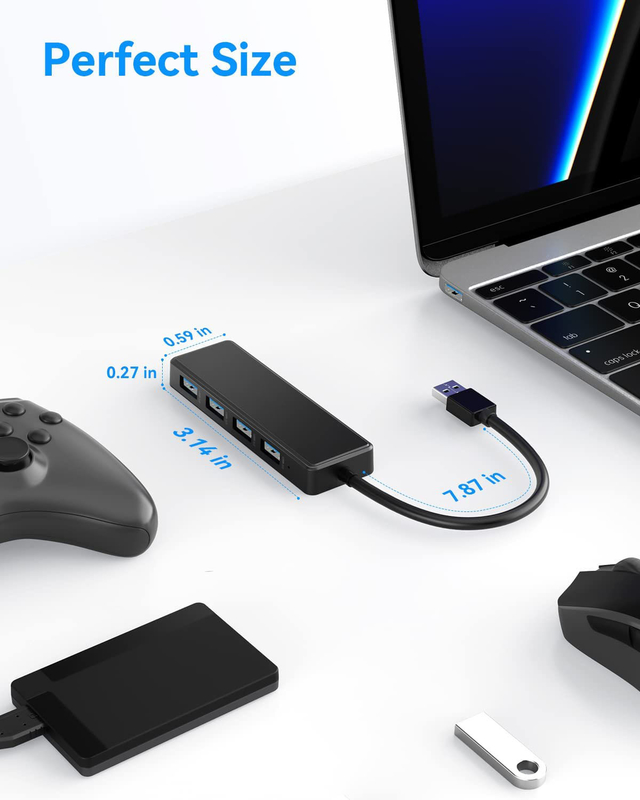 4 ports USB C Hub Adaptateur USB 3.0 Hub Ultra Slim Portable Hub de données Transfert de données applicable