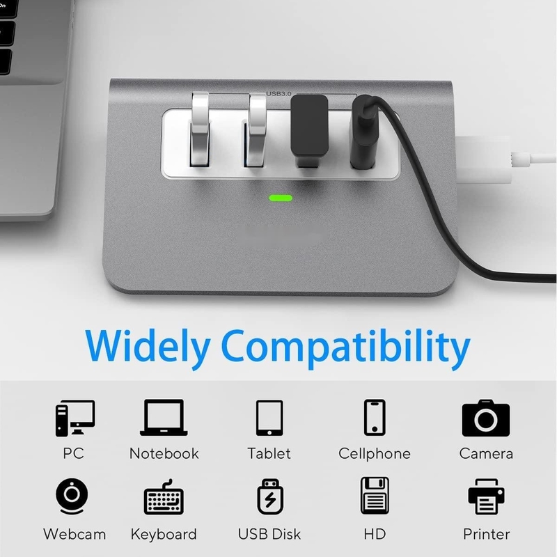 10 ports USB C Hub Portable USB C Hub de type C à 4 ports USB A Pour le PC tablette