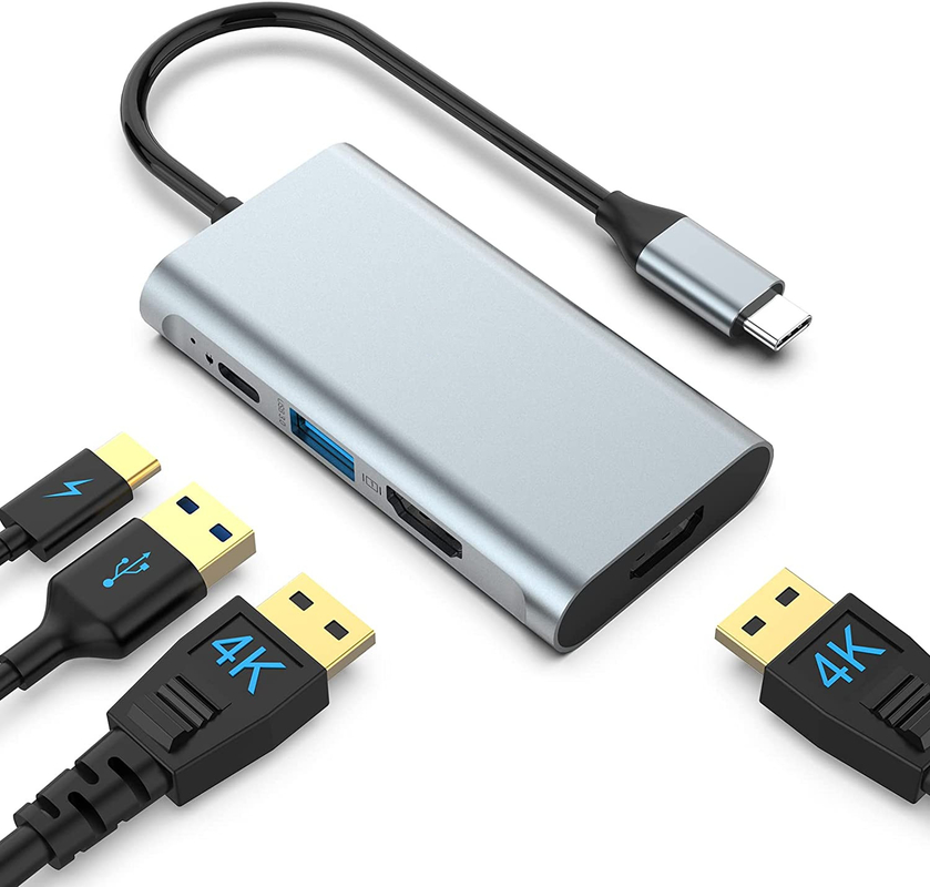 Adaptateur USB C 4 en 1 Ports HDMI à USB3.0 Thunder