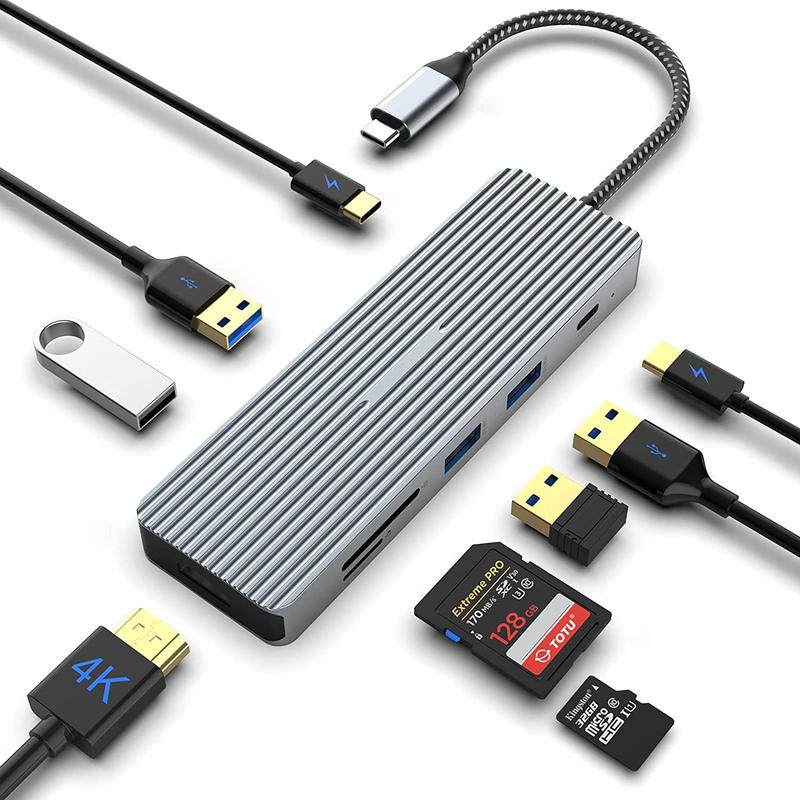 Station d'accueil USB-C Hub Hdmi Adaptateur à double moniteur pour station d'accueil ordinateur portable
