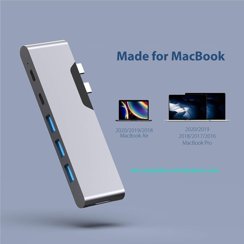 8 en 1 station de dock double usb c adaptateur d'alimentation hub lecteur de carte pro pad convertisseur usb hub pour mac