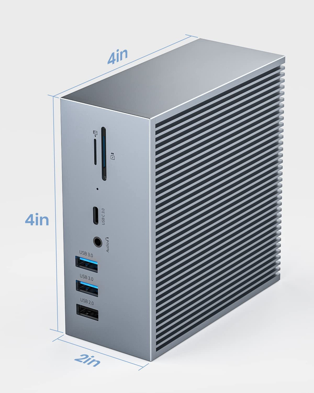 16 en 2 USB C double moniteur Thunderbolt 3 Dock HDMI pour ordinateur portable