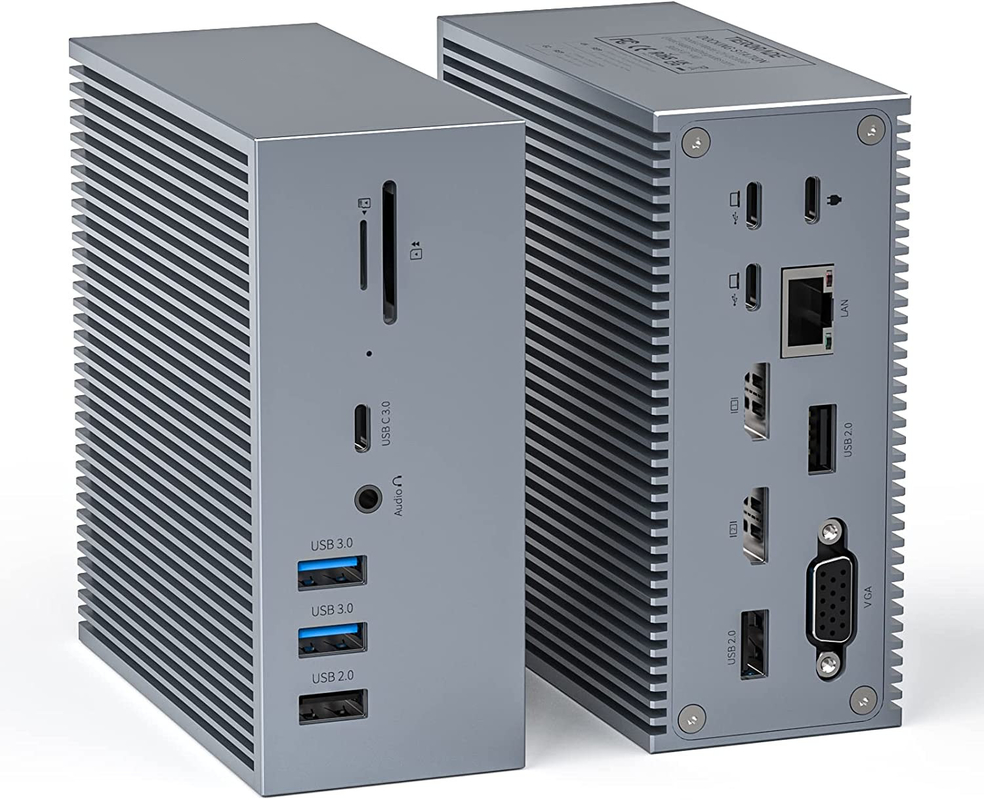 16 en 2 USB C double moniteur Thunderbolt Dock triple affichage 8 ports USB C / A Ethernet