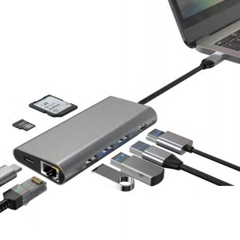Station d'accueil USB C argentée pratique avec IC Displaylink et ports USB 3.0