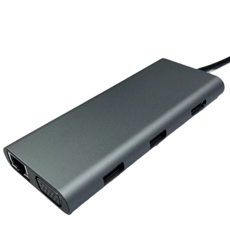 Station d'accueil USB C argentée pratique avec IC Displaylink et ports USB 3.0
